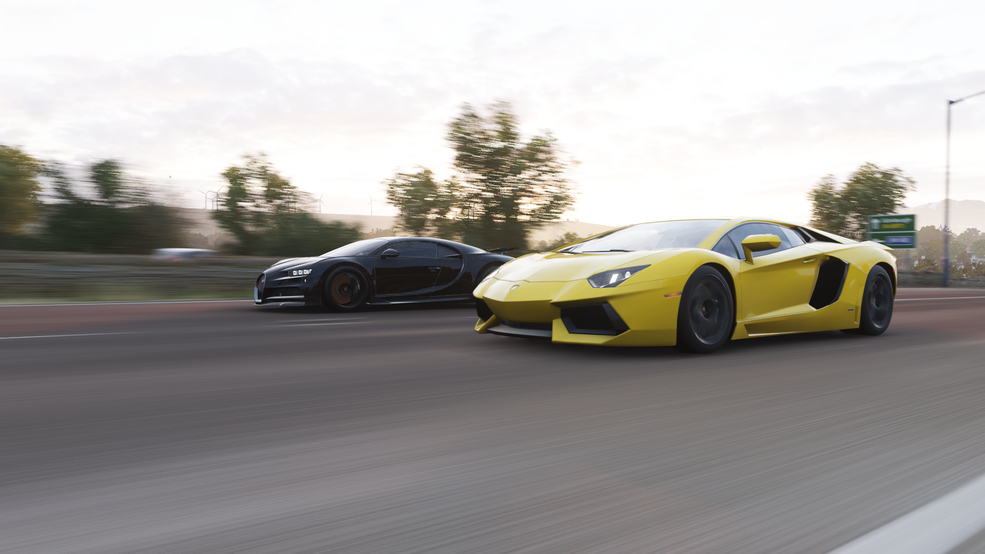 Chiron and Aventador